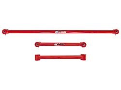UMI Performance Non-Adjustable Rear Lower Control Arm and Panhard Bar Kit; Red (82-02 Firebird)