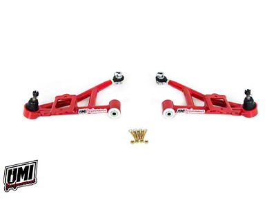 UMI Performance Street Front Lower A-Arms; Delrin Bushings; Red (93-02 Firebird)