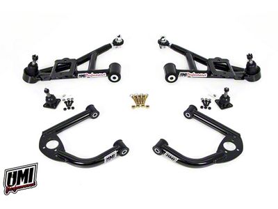 UMI Performance Street Non-Adjustable Front A-Arm Kit; Black (93-02 Firebird)