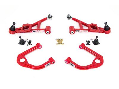UMI Performance Street Non-Adjustable Front A-Arm Kit; Red (93-02 Firebird)