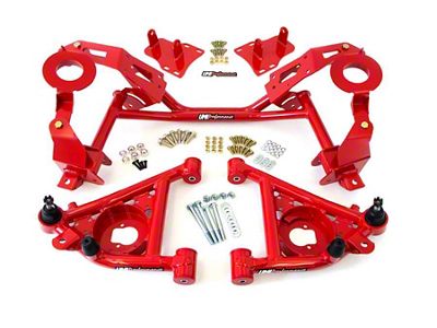 UMI Performance Tubular K-Member and A-arm Package for LSX Engine and Factory Springs; Red (82-92 Firebird)
