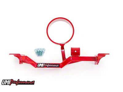 UMI Performance Tunnel Brace Mount with Driveshaft Loop for Long Tube Headers; Red (93-02 Firebird)
