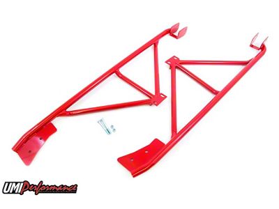 UMI Performance Weld-In 3-Point Subframe Connectors; Red (93-02 Firebird Convertible)