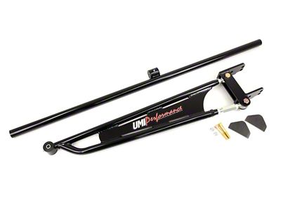 UMI Performance Weld-In Torque Arm with Straight Crossmember; Chromoly; Black (82-02 Firebird)