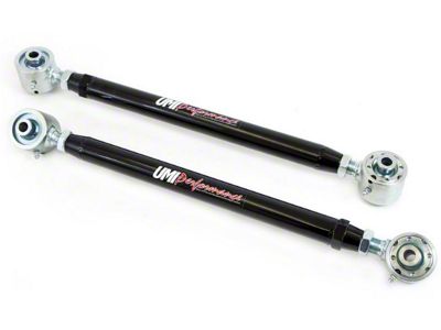 UMI Performance Double Adjustable Rear Lower Control Arms; Roto-Joints; Mild Steel; Red (82-92 Camaro)