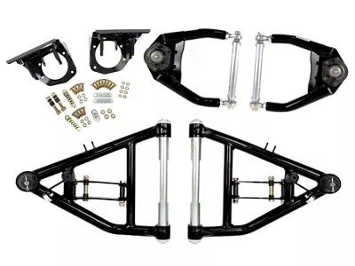 UMI Performance Corner Max Front Upper and Lower A-Arm Kit; Black (63-70 C10)