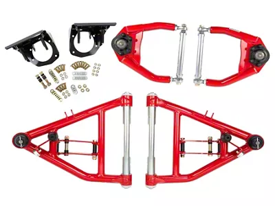UMI Performance Corner Max Front Upper and Lower A-Arm Kit; Red (63-70 C10)