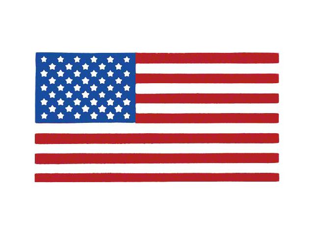 United States Flag Window Decal - 3 3/4 Wide x 2 High