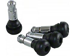 Rubber Valve Stems, With Chrome Sleeves & Caps 