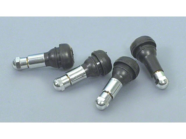 Rubber Valve Stems, With Chrome Sleeves & Caps