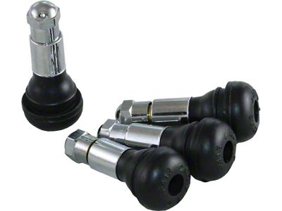 Rubber Valve Stems, With Chrome Sleeves & Caps