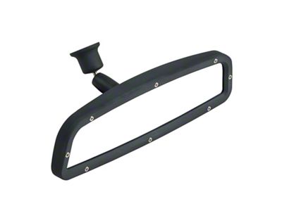 Universal 9 Rear View Mirror W/ Round Glass Mount Flat Black