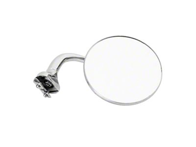 Outside Rear View Mirror; 4-Inch; Polished Stainless Steel (Universal; Some Adaptation May Be Required)