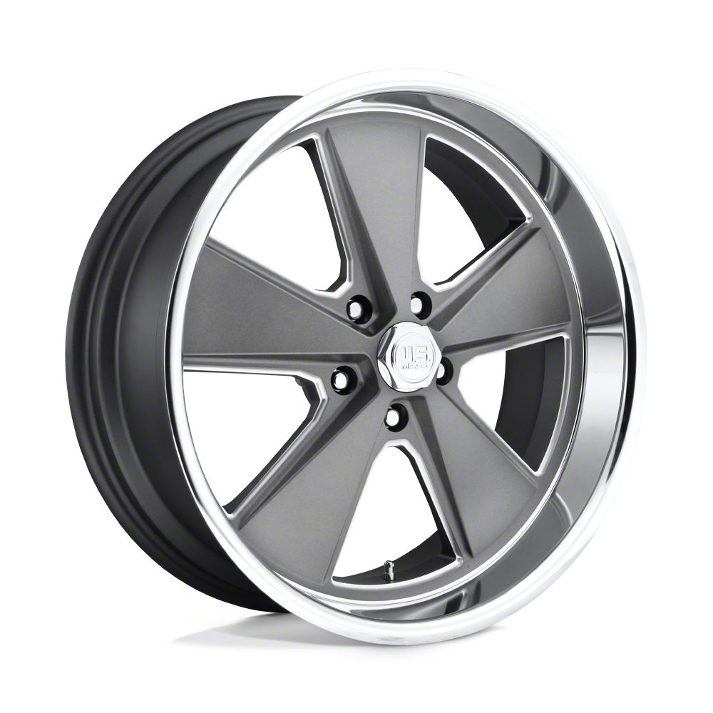 US Mag Ecklers Roadster Matte Gunmetal Machined Wheel; 18x8