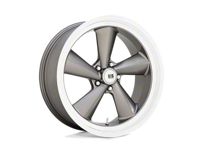 US Mag TS Anthracite with Diamond Cut Lip Wheel; Left Directional; Rear Only; 22x10.5; 0mm Offset (84-96 Corvette C4)