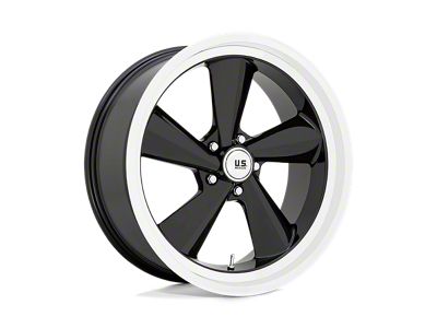 US Mag TS Gloss Black with Diamond Cut Lip Wheel; Left Directional; Rear Only; 22x10.5; 0mm Offset (84-96 Corvette C4)