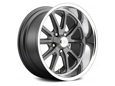 US Mag Rambler Matte Gunmetal Machined Wheel; 20x8 (67-73 Mustang)