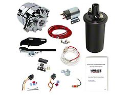12-Volt 100 Amp Conversion Kit with Electric Key Starter and 5/8-Inch Pulley; Chrome (49-52 Fleetline, Styleline Deluxe, Styleline Special)