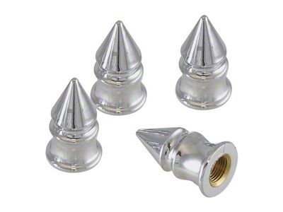 Valve Stem Caps, Chrome Spike, Set of 4, 1955-1957