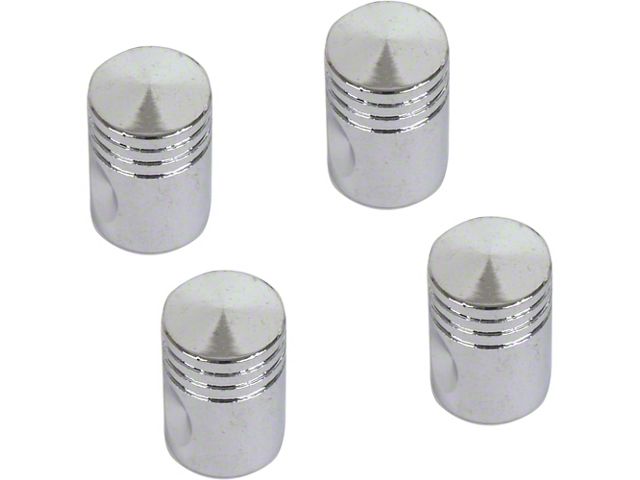 Valve Stem Cap/ Chrome Piston Type/ Set Of 4