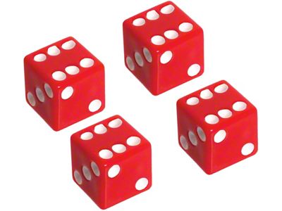 Valve Stem Cap/ Red Dice/ Set Of 4