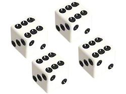Valve Stem Caps - Set Of 4 - White Dice
