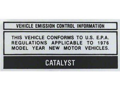 Vehicle Emission Confirm Decal, Ranchero, Torino, 1976