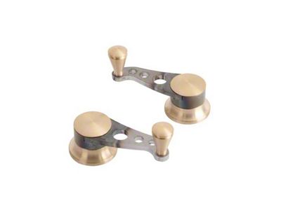 Vent Window Crank Handles, Lokar Lakester, Pair, Raw Steel, GM 1953-1954 (1949-1952 Fleetline; 1949-1952 Styleline Deluxe; 1949-1952 Styleline Special)