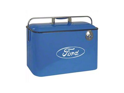 Vintage Ford Cooler - Blue With White Ford Logo - 18 x 8-3/4 x 12 Deep