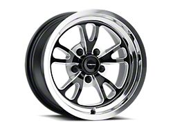 Vision Wheel Patriot Gloss Black Milled Spoke with Polished Lip Wheel; 15x8; 27mm Offset (67-69 Camaro)