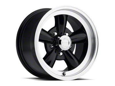 Vision Wheel Legend 5 Gloss Black with Machined Lip Wheel; 15x7; -7mm Offset (63-67 Corvette C2)