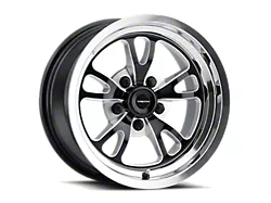 Vision Wheel Patriot Gloss Black Milled Spoke with Polished Lip Wheel; 15x7; 0mm Offset (55-57 150, 210, Bel Air, Nomad)