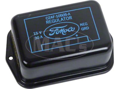 Voltage Regulator Cover - Black With Blue Lettering - 30 Amp