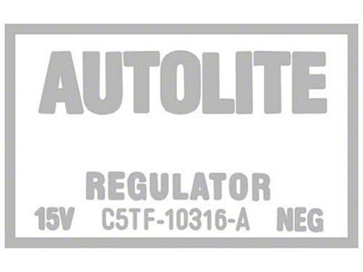 Voltage Regulator Decal - C5TF-A Silver Lettering - Comet