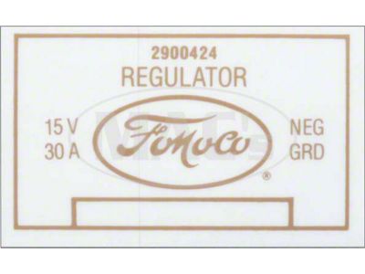 Voltage Regulator Decal, Comet, 1960-1961