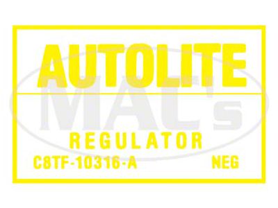 Voltage Regulator Decal - With A/C - Mercury