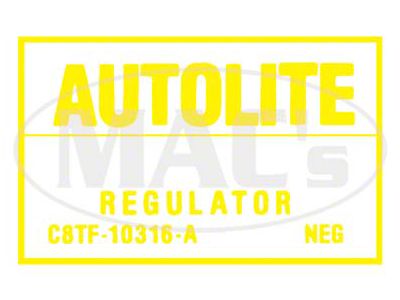 Voltage Regulator Decal - With Air Conditioning - Through Early 1970 - Comet & Montego