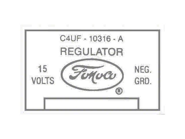 Voltage Regulator Decal - With Transistorized Ignition - Ford