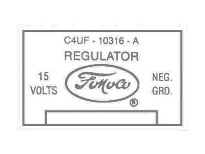 Voltage Regulator Decal - With Transistorized Ignition - Ford