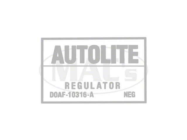 Voltage Regulator Decal - Without A/C - Mercury