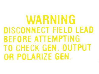 Voltage Regulator Warning Decal - Comet & Montego