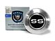 VSW Retro Series Steering Wheel Horn Button with White SS Emblem; Silver