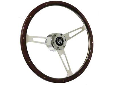 VSW S6 Classic Deluxe Wood Series 15-Inch Steering Wheel; Espresso with Rivets (69-89 Camaro)