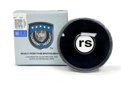 VSW S6 Standard Steering Wheel Horn Button with White RS Emblem; Black