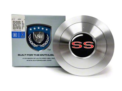 VSW S9 Premium Steering Wheel Horn Button with Red SS Emblem; Silver