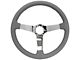 VSW S6 Step Leather Series 14-Inch Steering Wheel; Gray and Chrome (77-82 Corvette C3)