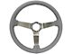 VSW S6 Step Leather Series 14-Inch Steering Wheel; Gray and Stainless Steel (77-79 Corvette C3)