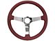 VSW S6 Step Leather Series 14-Inch Steering Wheel; Red and Chrome (77-82 Corvette C3)