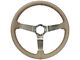 VSW S6 Step Leather Series 14-Inch Steering Wheel; Tan and Stainless Steel (77-79 Corvette C3)