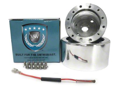 VSW S6 Telescopic Steering Wheel Hub Adapter; Silver (84-89 Corvette C4 w/ Telescopic Column)